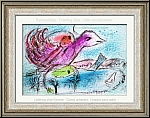 Marc Chagall: Die Bucht - La Baie 1962. Original-Lithographie, Vogel und Liebespaar, Urlaub - Grafik | Drucke