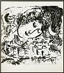 Marc Chagall: Das Dorf, Original-Lithographie von 1957 - Frhe Werke