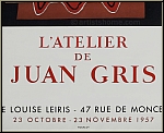 Juan Gris: Galerie Louise Leiris 1957, L'atelier de Juan Gris, Lithographie Mourlot - Ausstellungsplakate