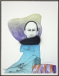 Paul Wunderlich: 'Mdchen mit Sommerhut' und Pelzkragen 2002, Lithographie, handsigniert - Bilder, Druckgrafik