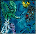 Marc Chagall: Message Biblique 1967, La lutte de Jacob et de l'ange (Jakobs Kampf mit dem Engel), Lithographie